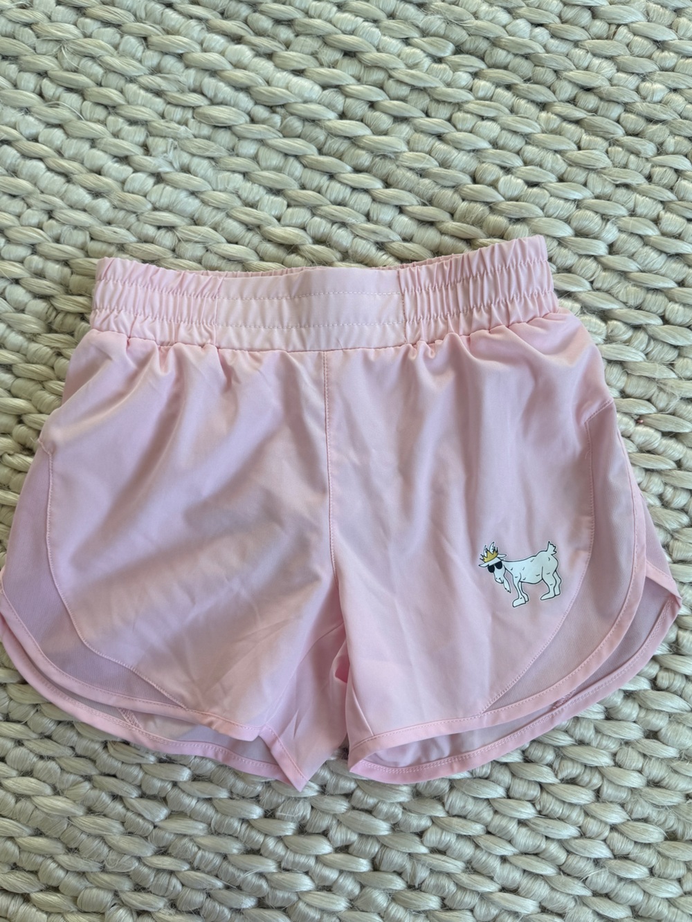 Girls GOAT USA Light Pink Athletic Shorts